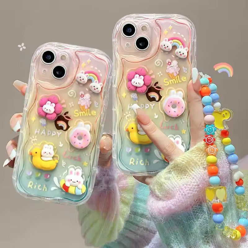 3D Individual Fashion Flower Clear Design Girls Phone Cases Cover Unique Mobile Phone Cover