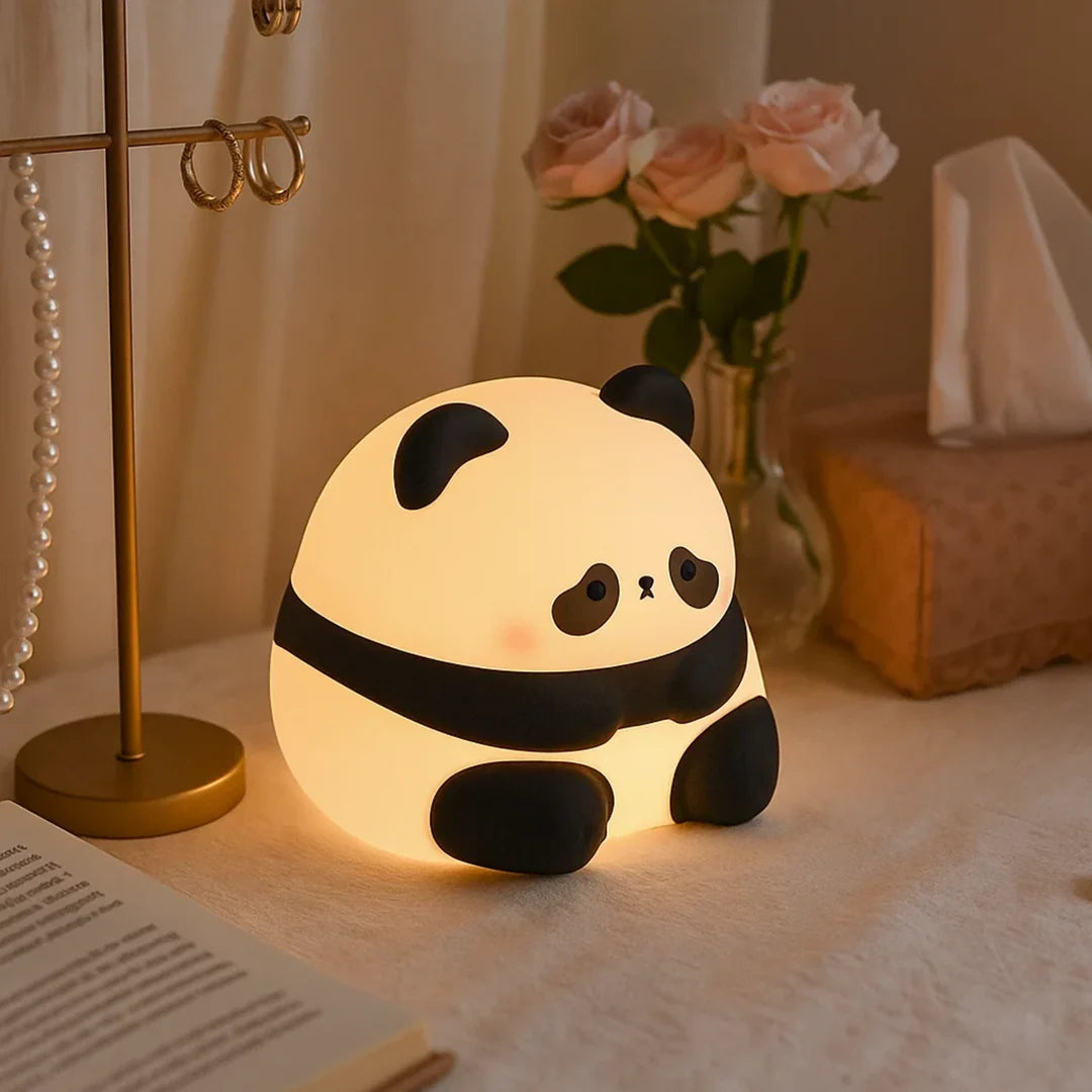 Big Adorable Panda Head Silicone Night Lamp – Soft Glow for Cozy Nights