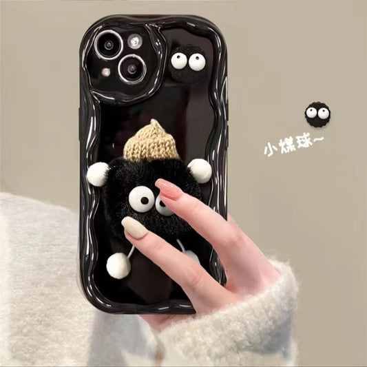 Korean Ins Style Full Package Camera protection Cartoon Plush Silicone TPU Girl for Phone Case