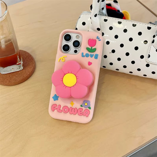 Wind Cute Girl Silicone Flower Mobile Phone Case for IPhone