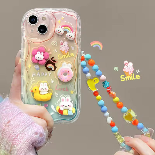 3D Individual Fashion Flower Clear Design Girls Phone Cases Cover Unique Mobile Phone Cover